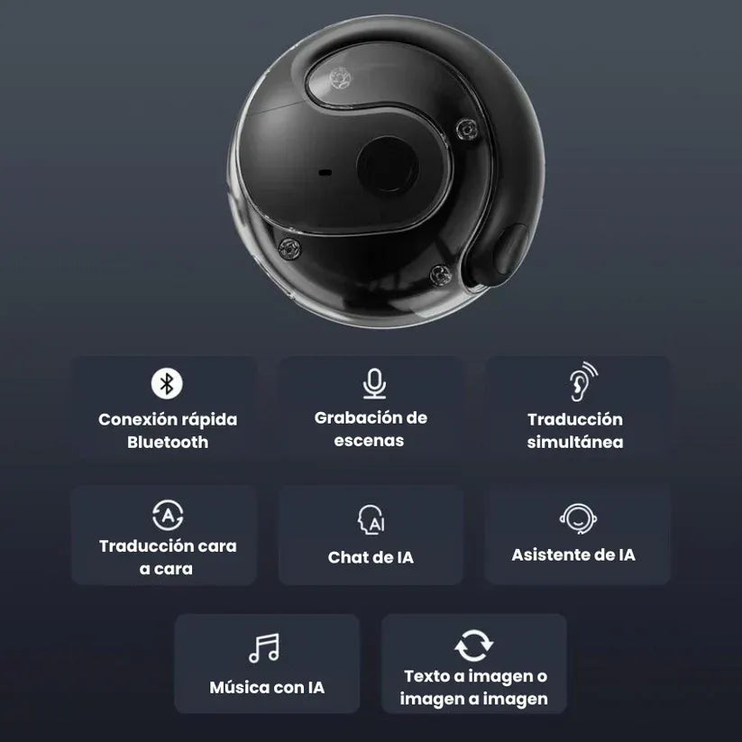 SONIC AI KIBLIO - Auriculares con Traductor e IA