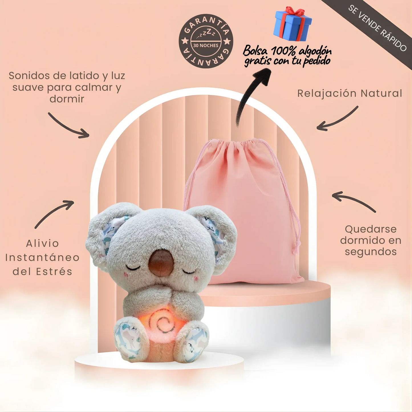 CALMA KOALA KIBLIO- KOALA DE PELUCHE CON RESPIRACIÓN.